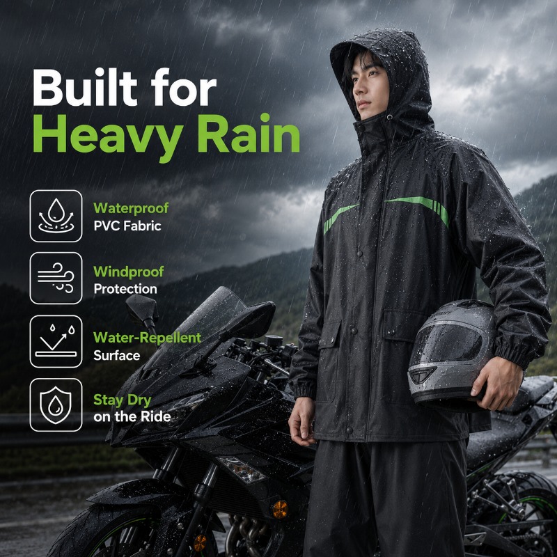 Unisex 2-Piece Waterproof Cycl - Cycling Commute In Rain recension och pris